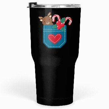Discover Christmas moose peppermint pocket Tumblers 30 Oz
