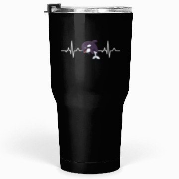 Discover Killerwhale Predator Animal Gift Heartbeat Orca Tumblers 30 Oz