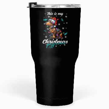 Discover Winter Christmas Pyjama Dachshund Tumblers 30 Oz