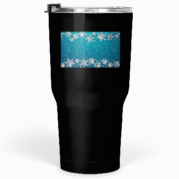 Discover Elegant Teal Winter Snowflakes Pattern Tumblers 30 Oz