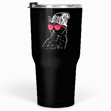 Discover Funny Cat with Red Sunglasses Tumblers 30 Oz