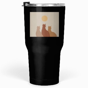 Discover Abstract Boho Cats Relaxed Aesthetic Beige Minimal Tumblers 30 Oz