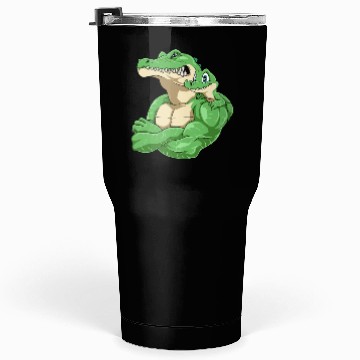 Discover Strong Crocodile with Crocodile Kid for a Tumblers 30 Oz