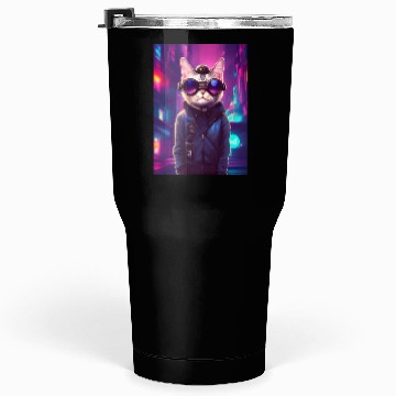Discover Techno Cat In Japan Neon City Tumblers 30 Oz