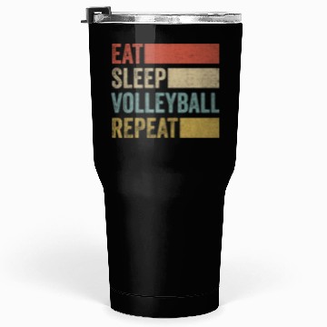 Discover Retro 70s Volleyball Player Men Kids Eat Sleep Tumblers 30 Oz