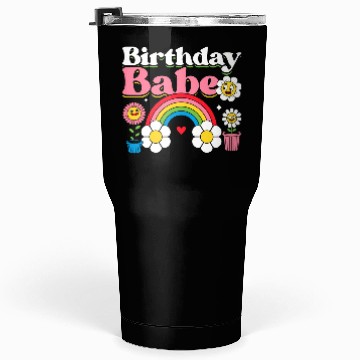 Discover Pastel Daisy Rainbow Birthday Girl Tumblers 30 Oz