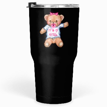 Discover It's A Girl Teddy Bear with Pacifier Tumblers 30 Oz