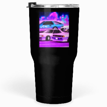 Discover Vaporwave Car Synthwave City Tumblers 30 Oz