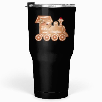 Discover Gingerbread man as a train driver on the train Tumblers 30 Oz