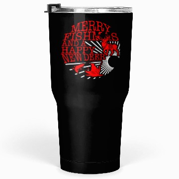 Discover Christmas Tumblers 30 Oz, Merry Fishmas And Happy New Deer