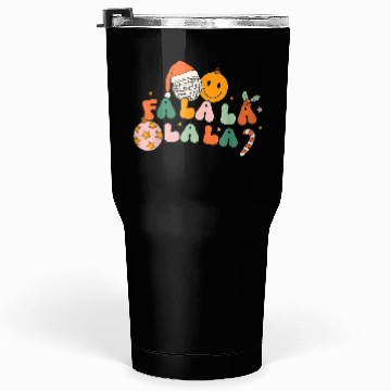 Discover Retro Groovy Fa La La Christmas Cute Santa Hat Tumblers 30 Oz