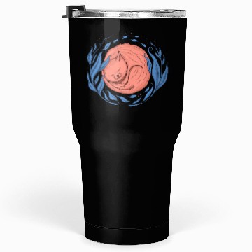Discover A sleeping cat surrounded by leaves Tumblers 30 Oz