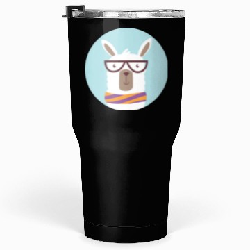 Discover kawaii funny llama wearing glasses and feels cold Tumblers 30 Oz