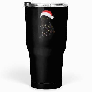 Discover Black Cat Christmas Light Funny Cat Lover Tumblers 30 Oz