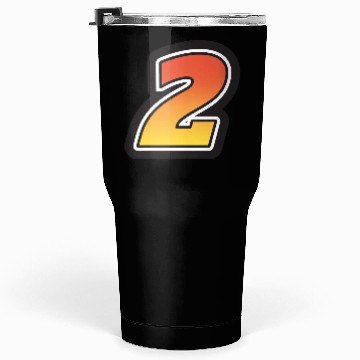 Discover Number Two 2 Gradient Yellow Orange 3 Stroke Tumblers 30 Oz