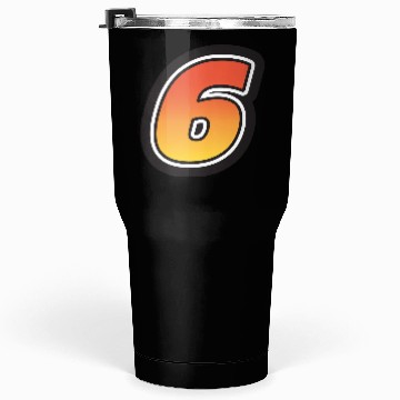 Discover Number Six 6 Gradient Yellow Orange 3 Stroke Tumblers 30 Oz