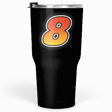 Discover Number Eight 8 Gradient Yellow Orange 3 Stroke Tumblers 30 Oz