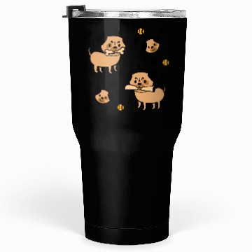 Discover Cute Adorable Pug and Dog Paw Pattern Tumblers 30 Oz