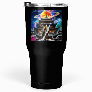 Discover Painting of a warrior fighting in an alien world. Tumblers 30 Oz