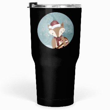 Discover cute fox for Christmas with Santa hat Tumblers 30 Oz