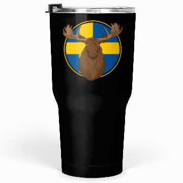 Discover Sweden Flag Sverige Moose Tumblers 30 Oz