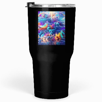 Discover Colorful ocean waves art Tumblers 30 Oz