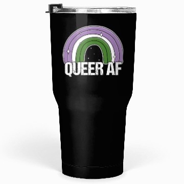 Discover Queer AF Genderqueer Pride Flag Rainbow Tumblers 30 Oz