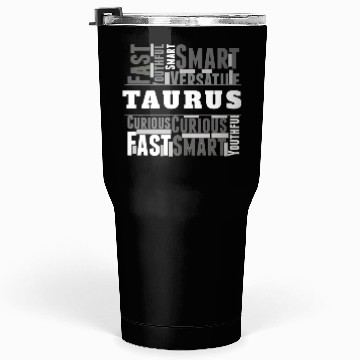 Discover Taurus Zodiac Star Sign Word Cloud Square Monochro Tumblers 30 Oz