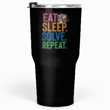 Discover Eat Sleep Solve Repeat Math Speed Cubing Genie Tumblers 30 Oz