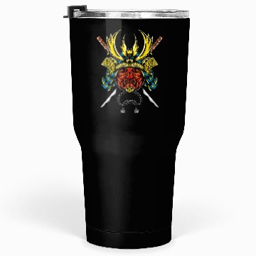 Discover Japanese samurai warrior devil yellow mask Tumblers 30 Oz