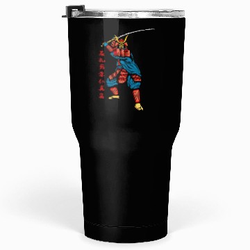 Discover Japanese samurai warrior red writing mask Tumblers 30 Oz