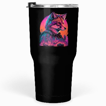 Discover Retro Futuristic Synthwave Fox Tumblers 30 Oz
