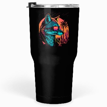 Discover Retro Futuristic Synthwave Fox Tumblers 30 Oz