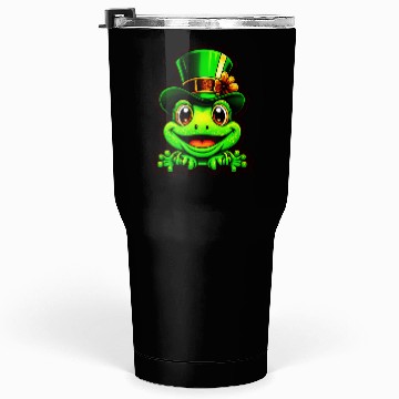 Discover Grinning Frog Wears St. Patrick Day Top Hat Tumblers 30 Oz