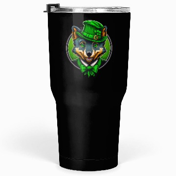 Discover Cute Wolf St. Patrick's Day Hat With Green Eyes Tumblers 30 Oz