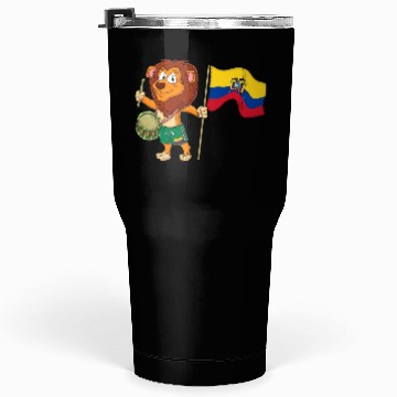 Discover Lion with the Ecuador flag Tumblers 30 Oz