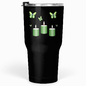 Discover Green candle with butterflies Tumblers 30 Oz