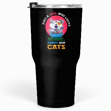 Discover Just a girl who loves anime ramen and cats Tumblers 30 Oz