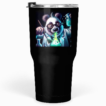 Discover Colorful chaos: a panda scientist's lab Tumblers 30 Oz