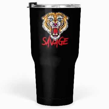 Discover Savage Tiger Traditional Tattoo Tumblers 30 Oz