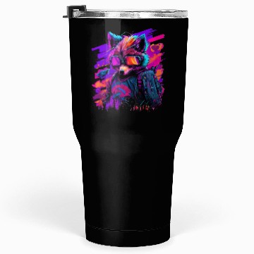 Discover cyberpunk synthwave cool fox Tumblers 30 Oz