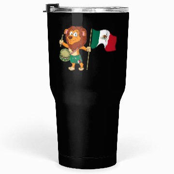 Discover Lion with the Mexico flag Tumblers 30 Oz