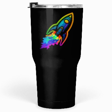 Discover Psychedelic Retro Neon Rocket Tumblers 30 Oz
