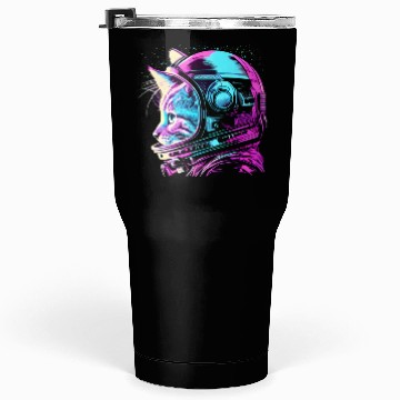 Discover Aesthetic Vaporwave Space Cat 80s 90s Astronaut Tumblers 30 Oz