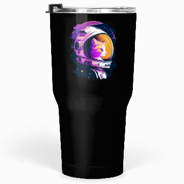 Discover Aesthetic Vaporwave Space Cat 80s 90s Astronaut Tumblers 30 Oz
