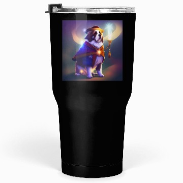 Discover Saint Bernard Dog as a Wizard Tumblers 30 Oz
