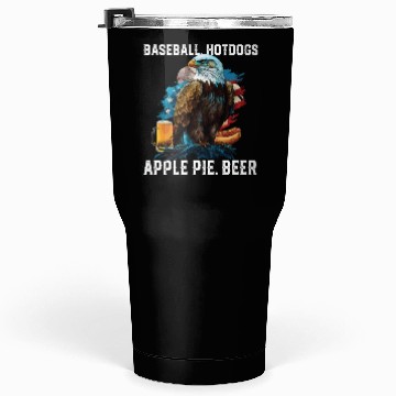 Discover Baseball Hotdogs Apple Pie Beer Drinker Patriotic Tumblers 30 Oz