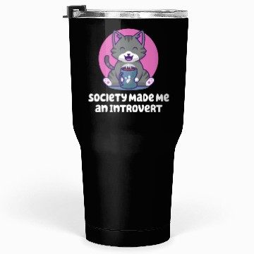 Discover Handcrafted by Society Introvert Sayings Antisocia Tumblers 30 Oz