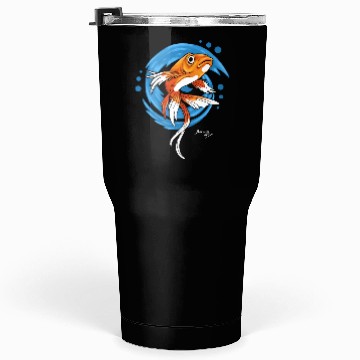Discover Carp Koi Fish on Blue waves green Tumblers 30 Oz
