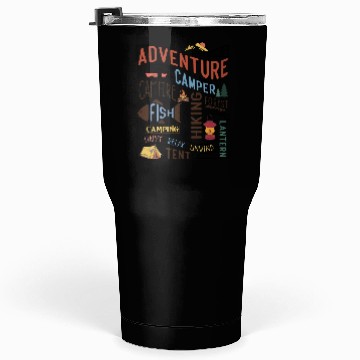 Discover Campfire Hiking Unwind Camping Relax forest fish Tumblers 30 Oz